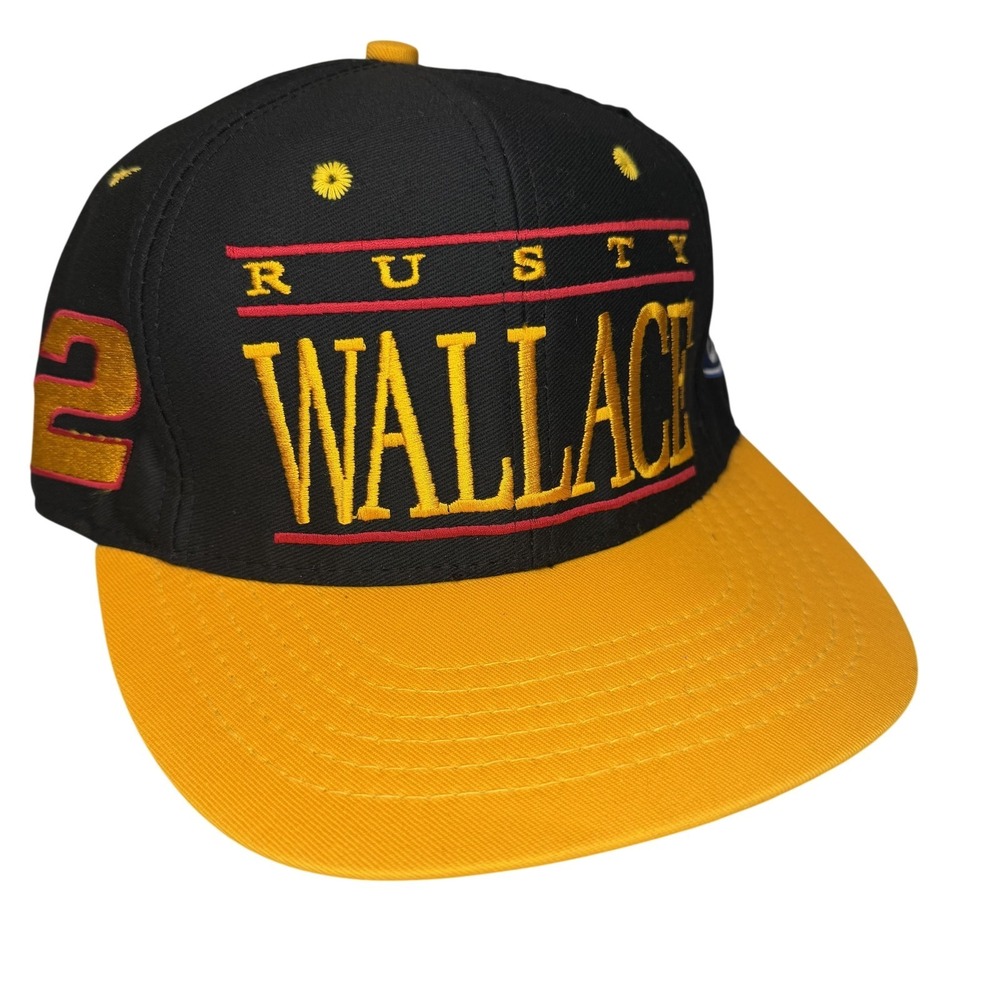 Vintage Rusty Wallace‎ Hat Cap Snap Back One Size NASCAR Racing Motorsports Intl